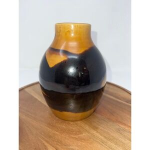Unique Ceramic Vase Earth Tones Abstract Design